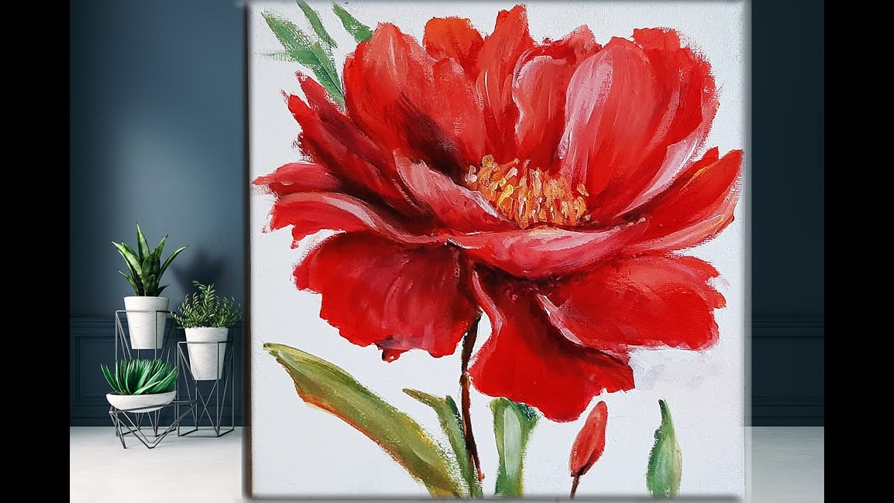 Easy Flower Acrylic Painting For Beginners Step By Step MariArtHome Maxresdefault