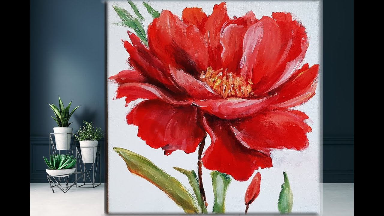 Flower Painting ,#2  Applying, Modeling Paste ,Acrylic painting for  beginners, #clive5art 