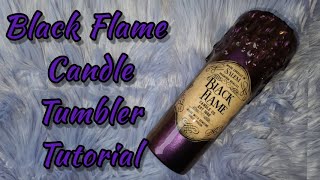 Black Flame Candle Tumbler Tutorial | Color-shifting Powder | KCC Glitter | Tumblerpoxy