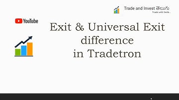 Universal exit & Exit difference in Tradetron    #algotrading #telugualgotrading #universalexit