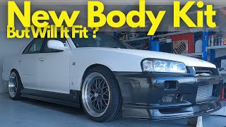 Test Fitting Our New Body Kit To Our Cheap Auction Nissan Skyline R34 Sedan Dr EP 20