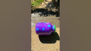 Rolling colorfull bottle on the stair 🌈👻 #asmr #crushingsoftthings #crushingcrunchythings