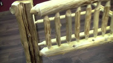 Cedar Lake Small Spindle Log Bed from LogFurniturePlace.com