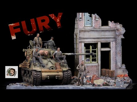 БРЕД ПИТТ и диорама FURY из фильма ЯРОСТЬ 1/35.