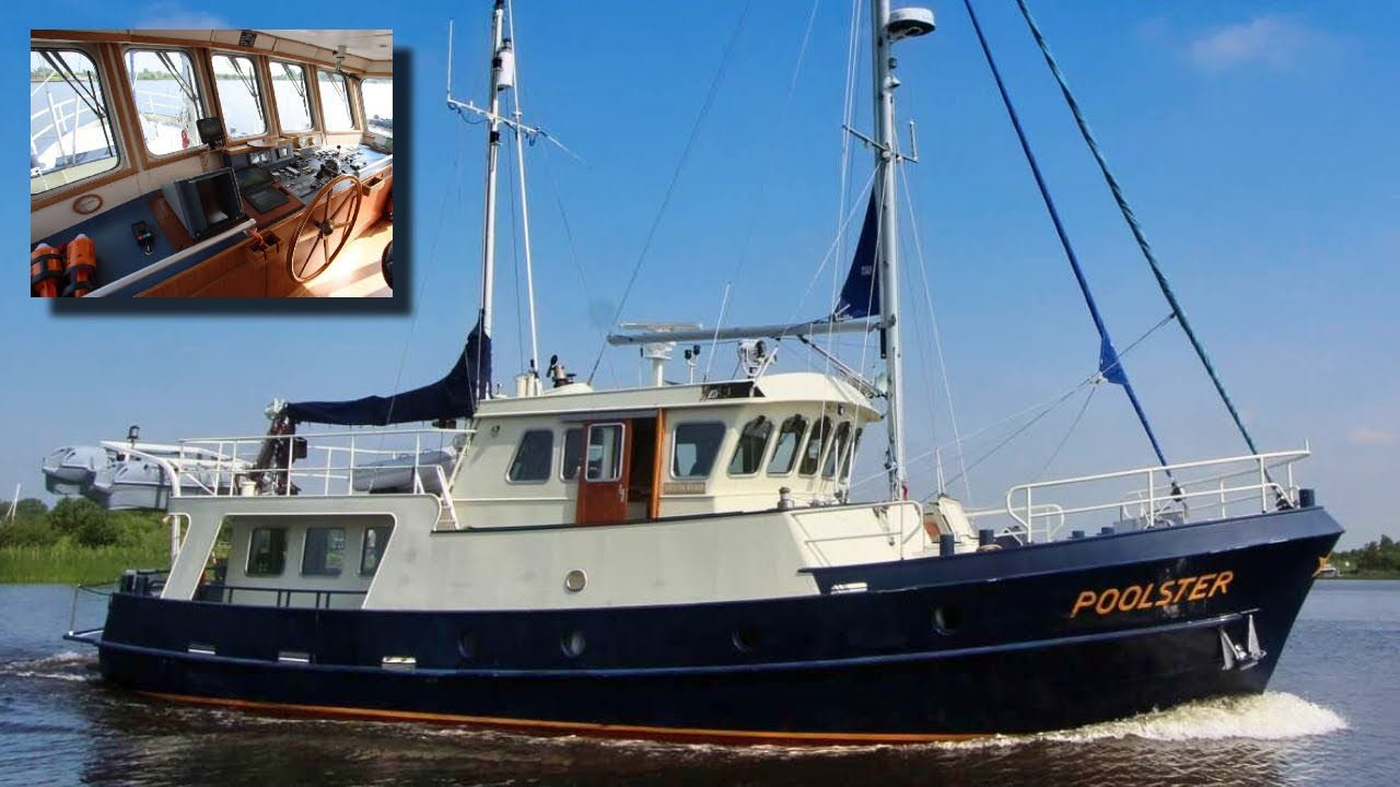 This €680K Steel Trawler Yacht Is Also a Motor Sailer! FOR SALE | 3,500 NM Range!