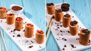 Delicious Chocolate Sushi Crepe Rolls