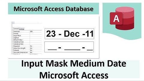 Input Mask Medium Date Microsoft Access