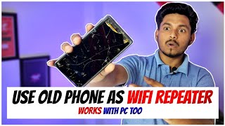 Use Smartphone as a Wifi repeater or Wifi extender || increase any wifi range with smartphone \& Pc