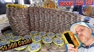 😲*Crazy* The Biggest Coin Wall Ever Constructed holds $5,500 Cash & 30grams Gold! High Stakes