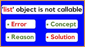 How to Fix the TypeError: 'DataFrame' object is not callable in Python (2 Examples) | Debug & Avoid - YouTube How To Fix The Typeerror: 'Dataframe' Object Is Not Callable In Python (2 Examples) | Debug & Avoid - Youtube