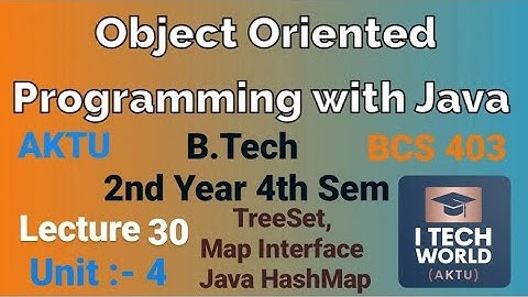 OOPs with Java Unit 4 (Lec : 30) TreeSet, Map Interface Java HashMap B.Tech AKTU 2nd Year BCS403