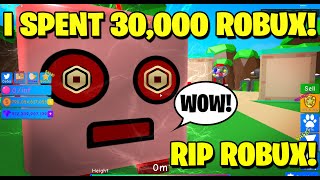 I Spent 30 000 Robux Bubblegum Simulator Roblox Youtube - spending all my robux in roblox strength simulator how far can i get