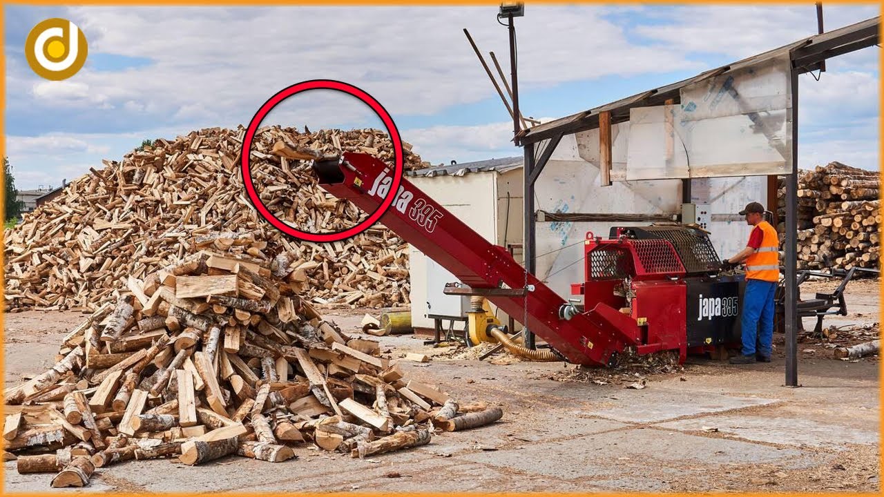 DANGEROUS Homemade Firewood Processing - Firewood Processor - YouTube