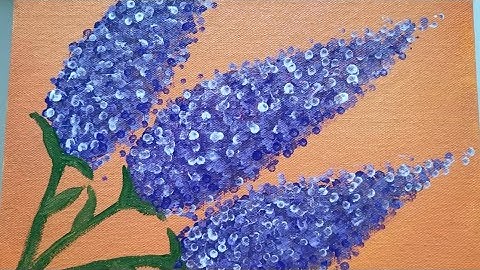 Easy Lilac Flower Acrylic Painting using Cotton Swabs | Lilac | beginner