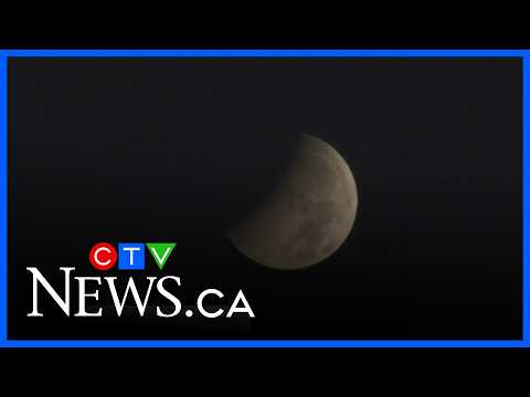 Partial lunar eclipse captured