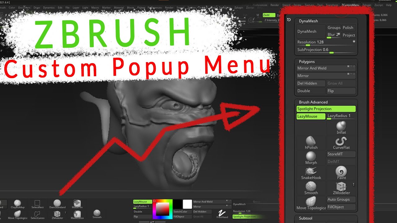 poly menu zbrush