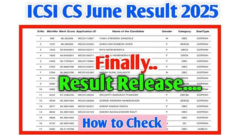 icsi cs result 2025🙂 how to check icsi june 2025 cs result📢 result time/ cs june 2025 result