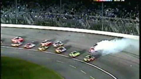 2002 Winston - Elliot Sadler crash and aims at Rya...