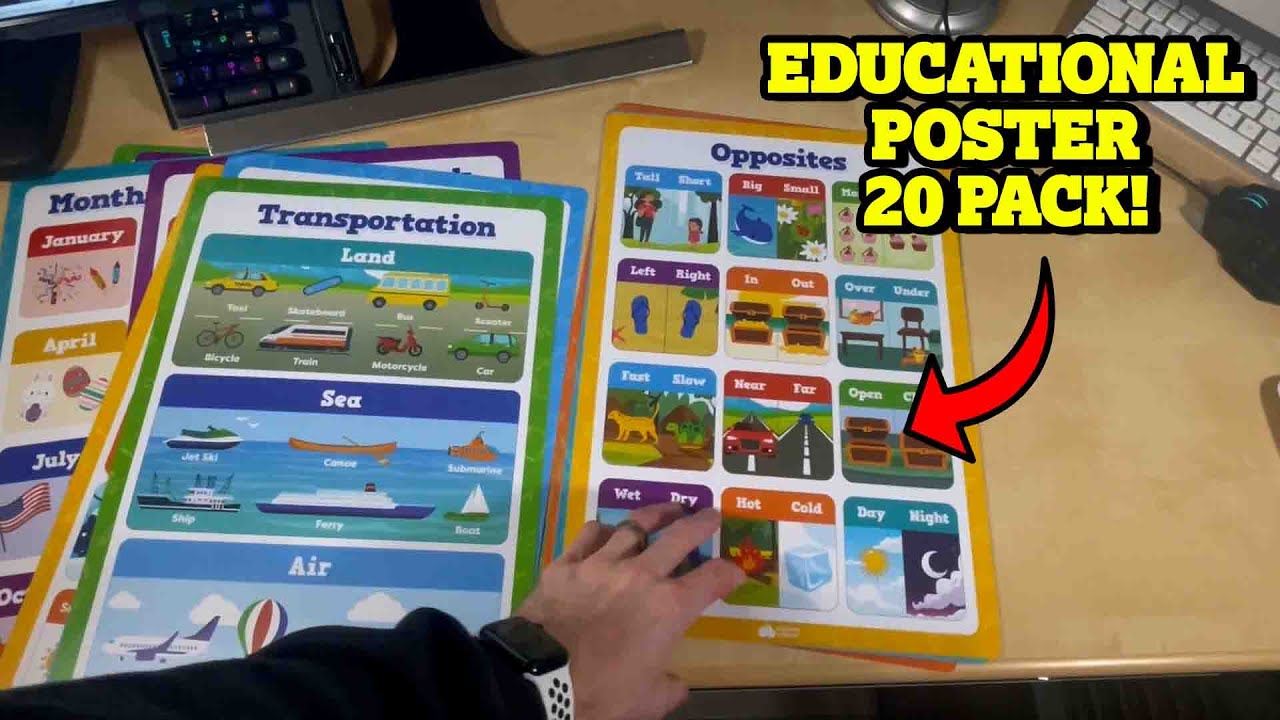 20 Classroom Educational Posters For Preschoolers Toddlers Kindergarteners 🍎📏