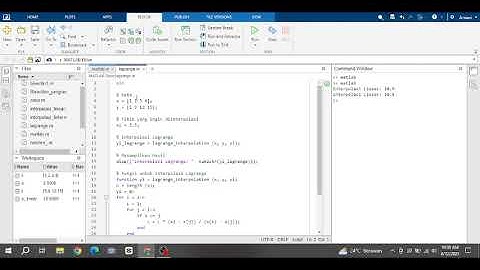 Menghitung Interpolasi Linear dan Interpolasi Lagrange dengan menggunakan Matlab Online