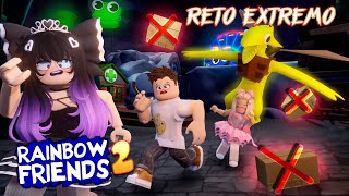  ¡¡Reto extremo!! #RainbowFriends Sin caja, sin agacharse ni esconderse  (sale mal) #ROBLOX