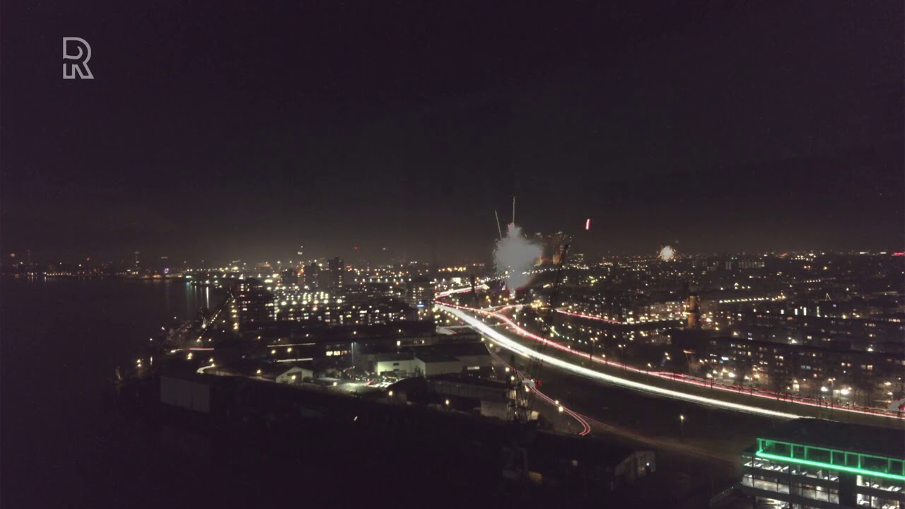 Timelapse van het vuurwerk in Rotterdam