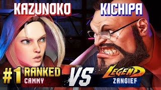 SF6 ▰ KAZUNOKO (#1 Ranked Cammy) vs KICHIPA (Zangief) ▰ High Level Gameplay
