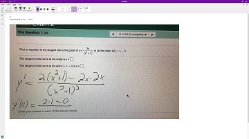 Find an equation of the tangent line to the graph of y = 2x/(x^2+1)