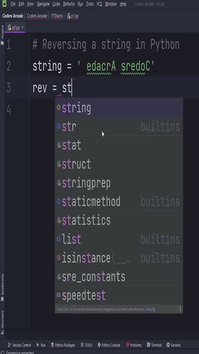 Reversing A String In Python #shorts #viral #python #ytshorts - YouTube