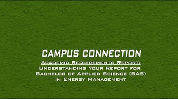 Understanding your report for Bachelor of Applied Science (BAS) in Energy Management