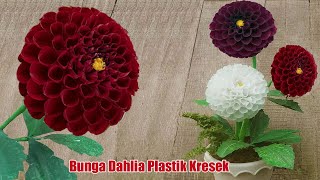 Bunga Pom Pom Dahlia dari Plastik Kresek-Pom Pom Dahlia Flowers from Crackle Plastic