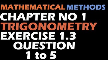 BSc - Chapter 1 Exercise 1.3 Question 1 to 5 | METHODS | OFW