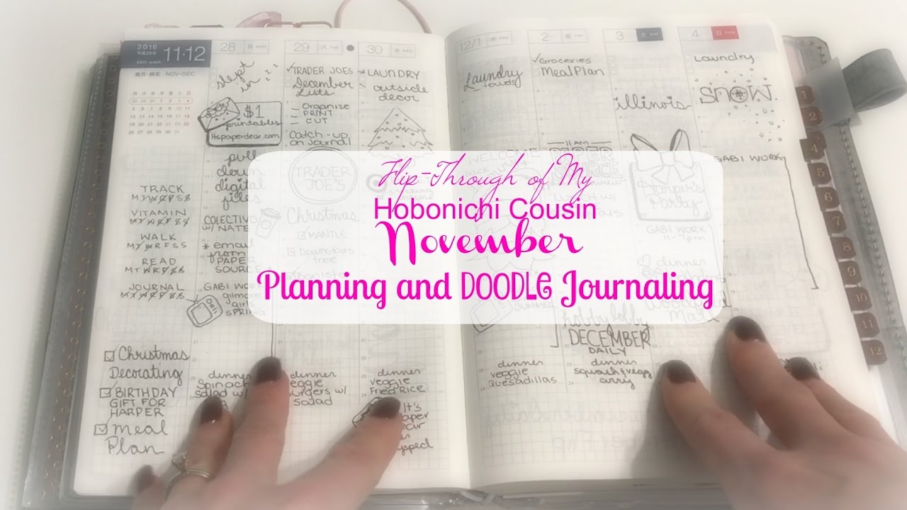 November in my Hobonichi Techo Cousin - Planning & Doodle Journaling