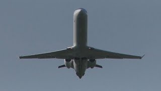 Lufthansa Cityline CRJ-900 head-on takeoff at Graz Airport | D-ACNX