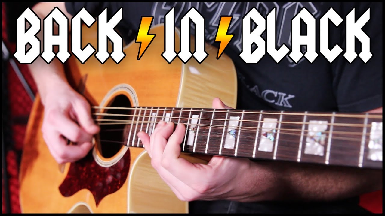 Back In Black by AC/DC Acoustic Solo Cover [TABS] YouTube