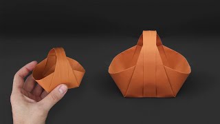 How to make a Paper Basket  No Cut, No Glue  Origami Tutorial