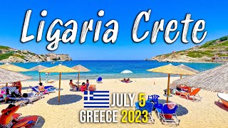 Ligaria Crete, close by beach to Heraklion, walking tour 4k, Kreta, Greece