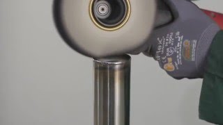 roundtube handrail - weld seam grinding and polishing handrail lid