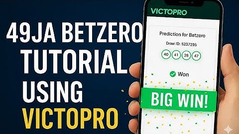 How to use Victopro bot for accurate 49ja betzero predictions step by step 
