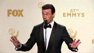 Jon Hamm Backstage Emmys 2015 | ScreenSlam