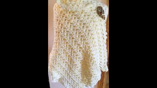 شال مستطيل بتكرر سطرين سهل وسريع جدا بالكروشيه  rectangle shawl crochet fast and easy