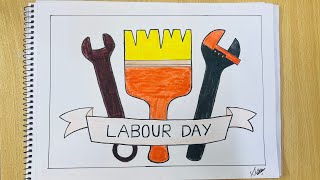 World Labour Day Drawing / World Labour Day Poster Drawing / How to Draw Labour Day Poster Drawing