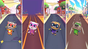 Talking Tom Hero Dash: Talking Tom,Talking Angela,Talking Ginger,Talking Ben (Android/iOS) Gameplay