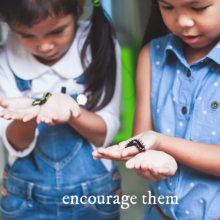 Kids looking at nature up-close