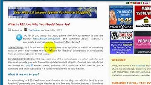 Create a Blog RSS Video Tutorial