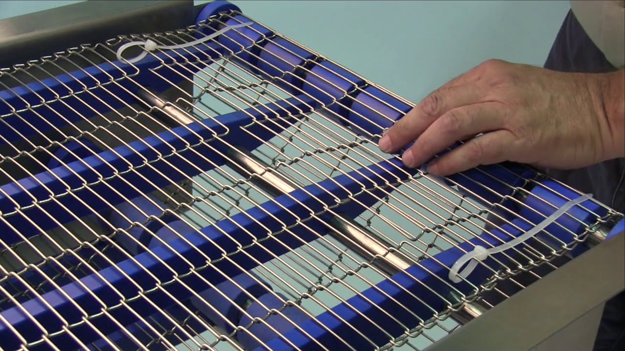 Wire Belt Company FlatFlex® conveyor belt single space clip joining YouTube