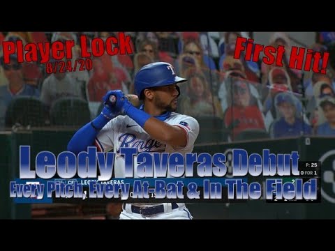 Leody Taveras Debut #3 Rangers Prospect - Every pitch of every at-bat &  first hit vs the A's 8/24/20 