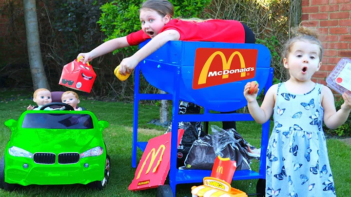 Babies McDonalds Drive Thru Food Challenge! Power ...