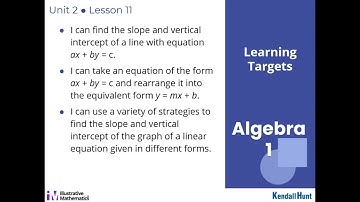 Algebra 1 Unit 2 Lesson 11 Connecting Equtions to Graphs (Part 2)