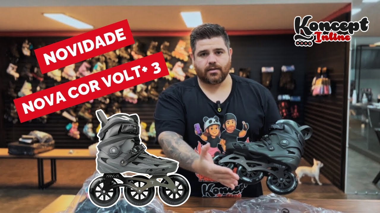 Nova cor do patins Traxart Volt+ 3 - Cinza